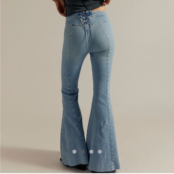 Free people Crvy super high rise lace up flare jeans - Picture 2 of 9
